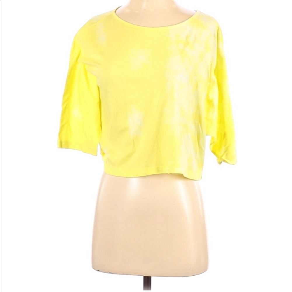 Ecote’ yellow/white  tie dye crop top